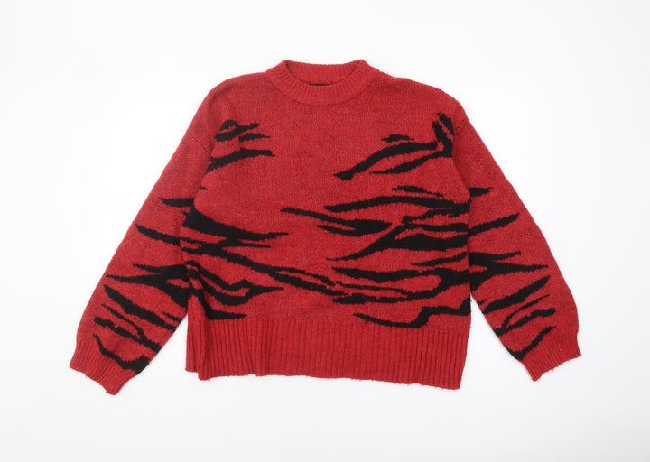 Next Women's Red Animal Print Pullover Jumper M