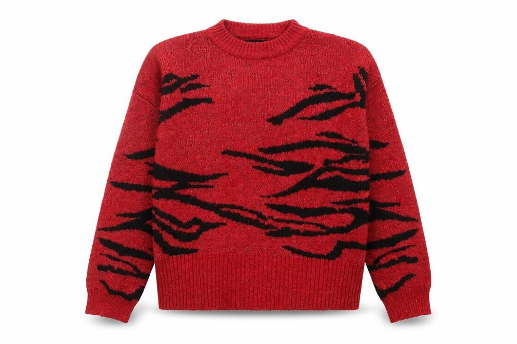 Front view of Next Women's Red Animal Print jumper M