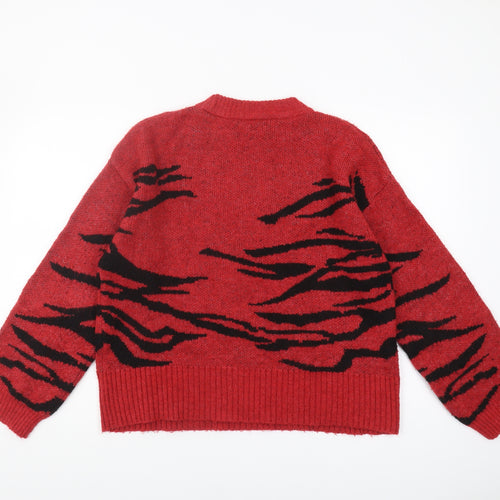 Next Women's Red Animal Print Pullover Jumper M