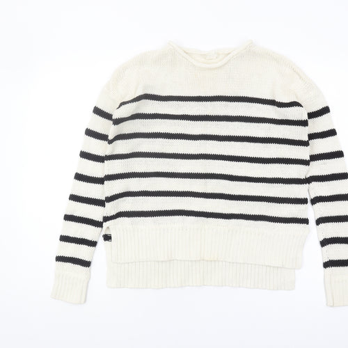 H&M Women's XS Black Striped Pullover Jumper