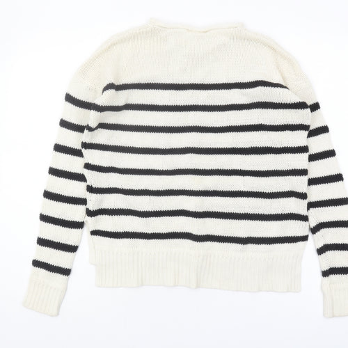 H&M Women's XS Black Striped Pullover Jumper