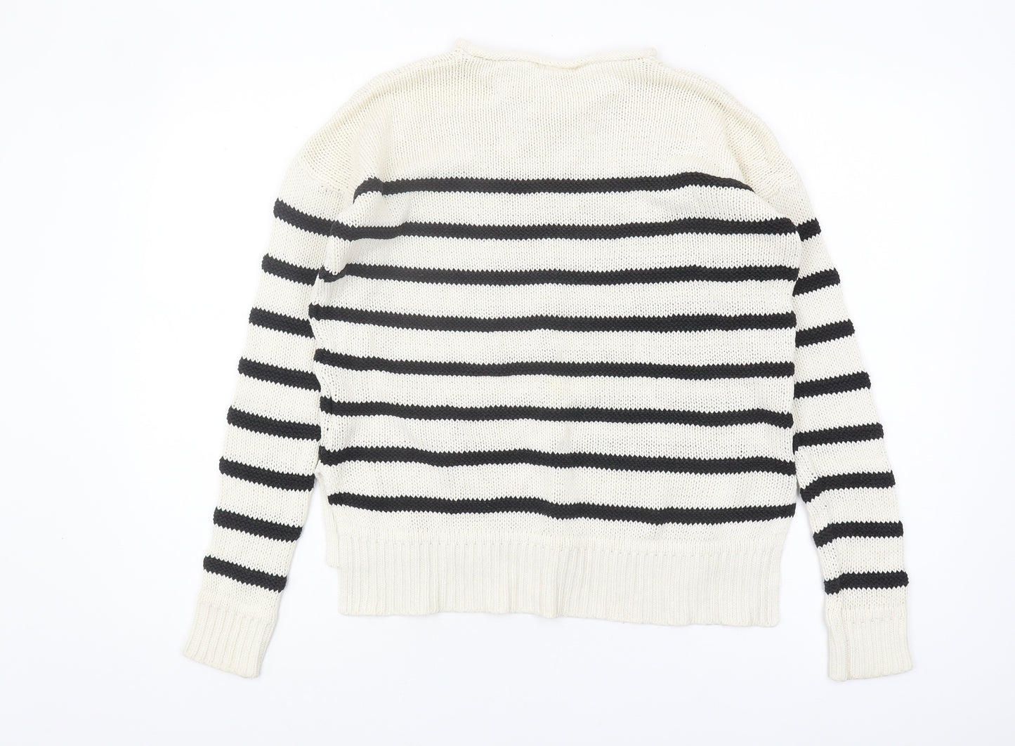H&M Women's XS Black Striped Pullover Jumper