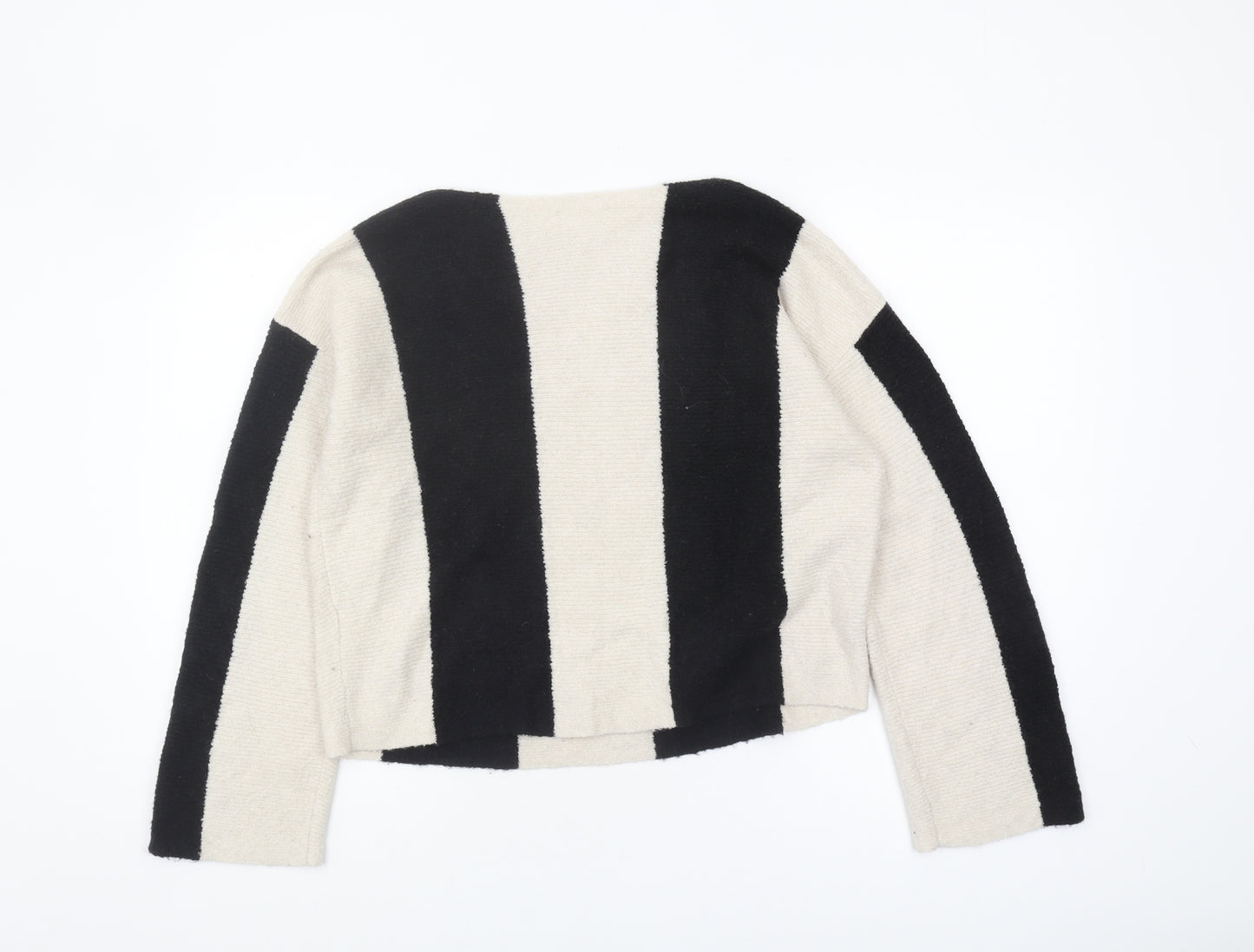 Hush Women's XS Black Beige Striped Pullover Jumper