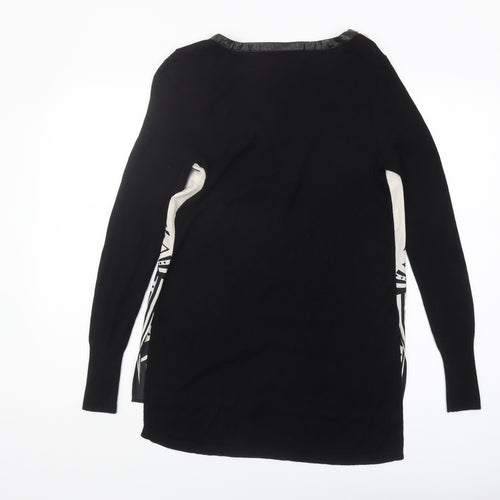 Oasis Women's Black Geometric Aztec Cardigan S