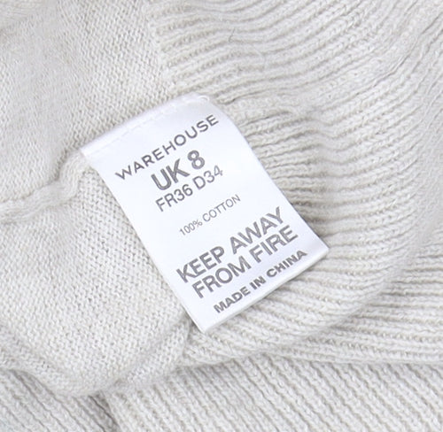 Warehouse Women’s Beige Sequin Pullover Jumper Size 8