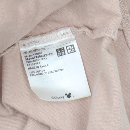 Uniqlo Disney Beige XL Men's T-Shirt - Mickey Mouse Crew Neck