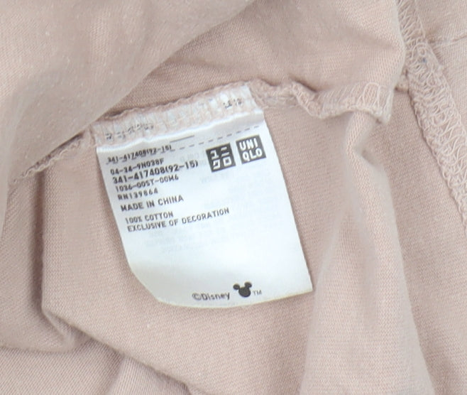 Uniqlo Disney Beige XL Men's T-Shirt - Mickey Mouse Crew Neck