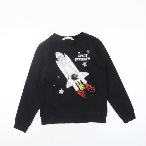 H&M Boys Black Space Explorer Sweatshirt 10 Years