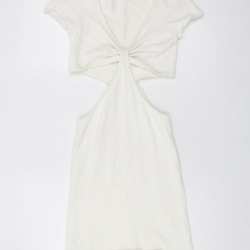 ASOS DESIGN Women's White Mini Cut Out Dress Size 8
