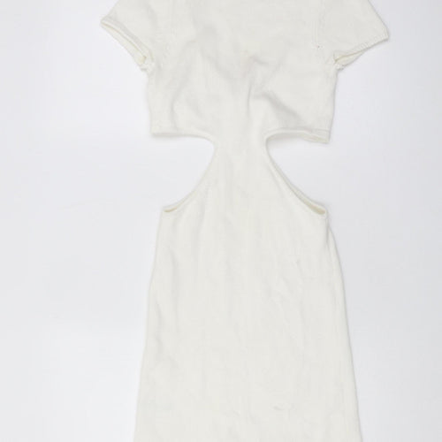 ASOS DESIGN Women's White Mini Cut Out Dress Size 8