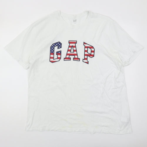 GAP Men's White Graphic T-Shirt XL