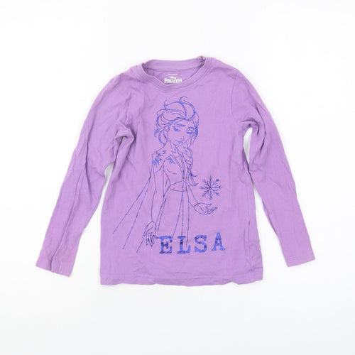 Disney Frozen Girls Purple Long Sleeve T-Shirt, Size 4-5 Years