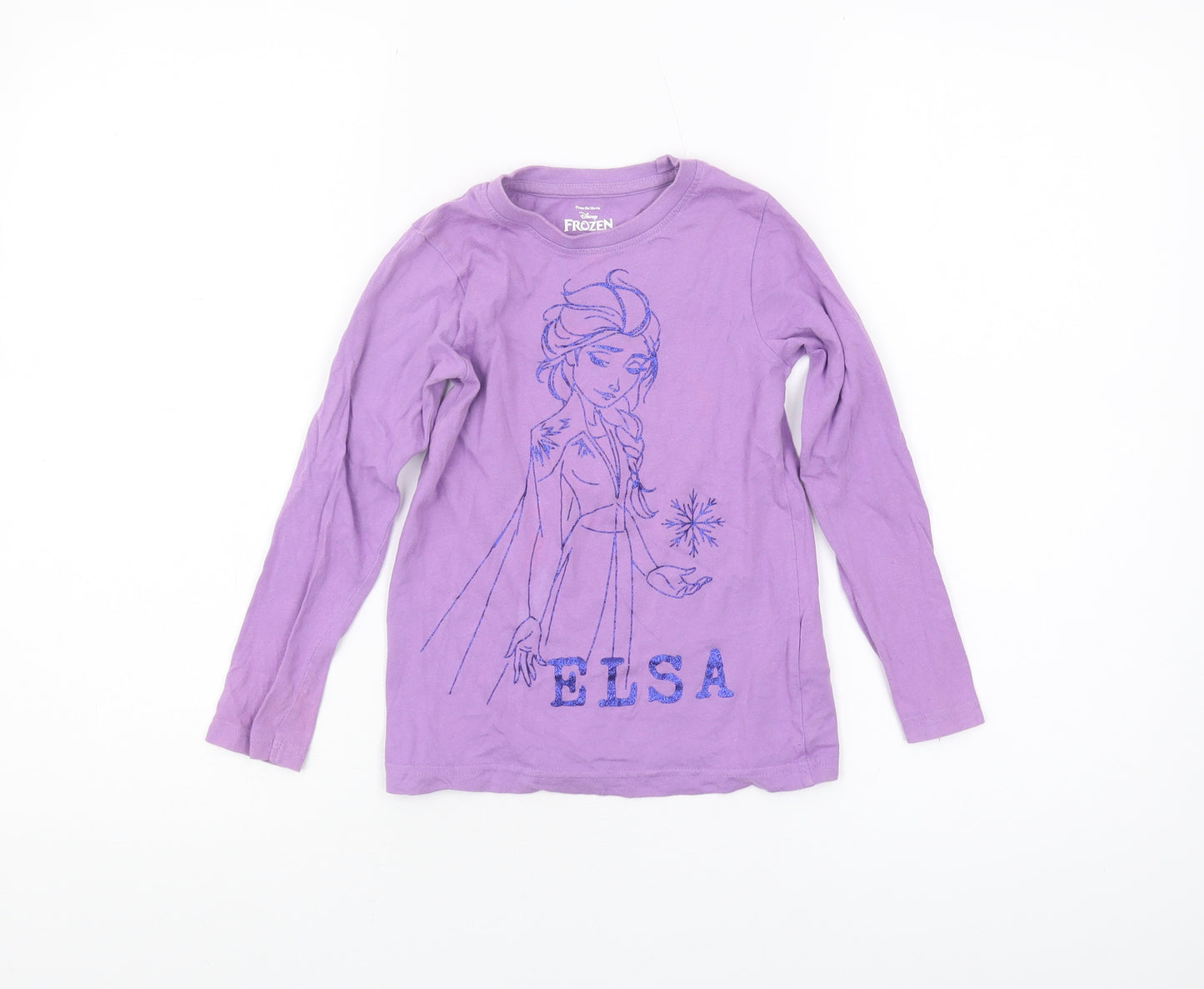 Disney Frozen Girls Purple Long Sleeve T-Shirt, Size 4-5 Years