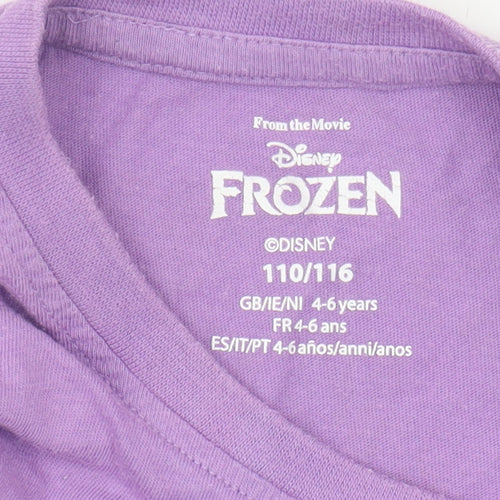Disney Frozen Girls Purple Long Sleeve T-Shirt, Size 4-5 Years