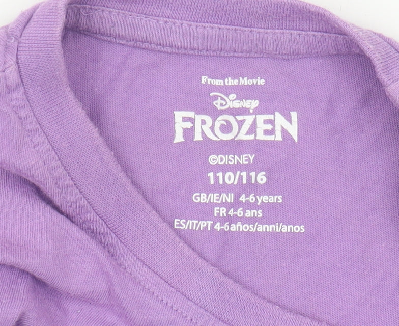 Disney Frozen Girls Purple Long Sleeve T-Shirt, Size 4-5 Years