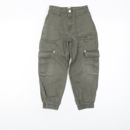 River Island Girls Cargo Trousers Grey 5 Years Elastic Waist