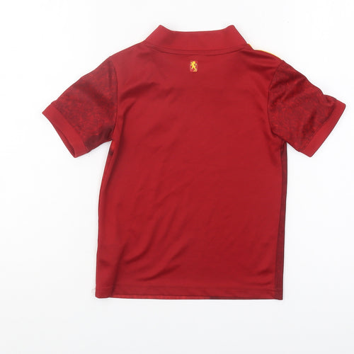 Adidas Boys Red 4-5Y Football Polo Shirt