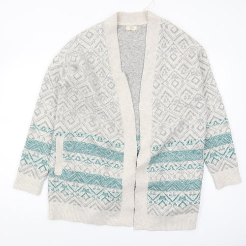Fat Face Women's Grey Fair Isle Cardigan UK 10