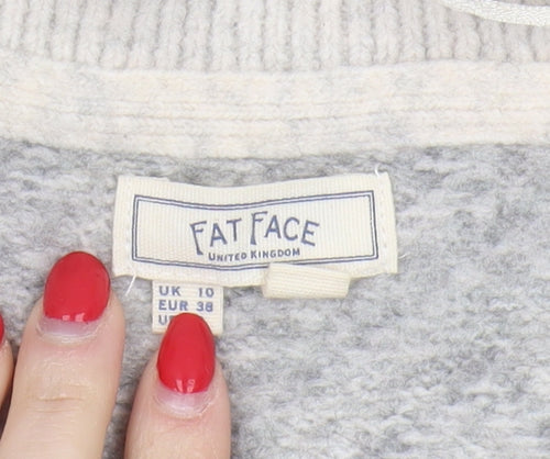 Fat Face Women's Grey Fair Isle Cardigan UK 10