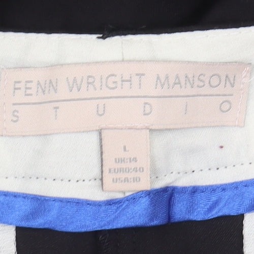 Fenn Wright Manson Black Flat Front Trousers Women Size L