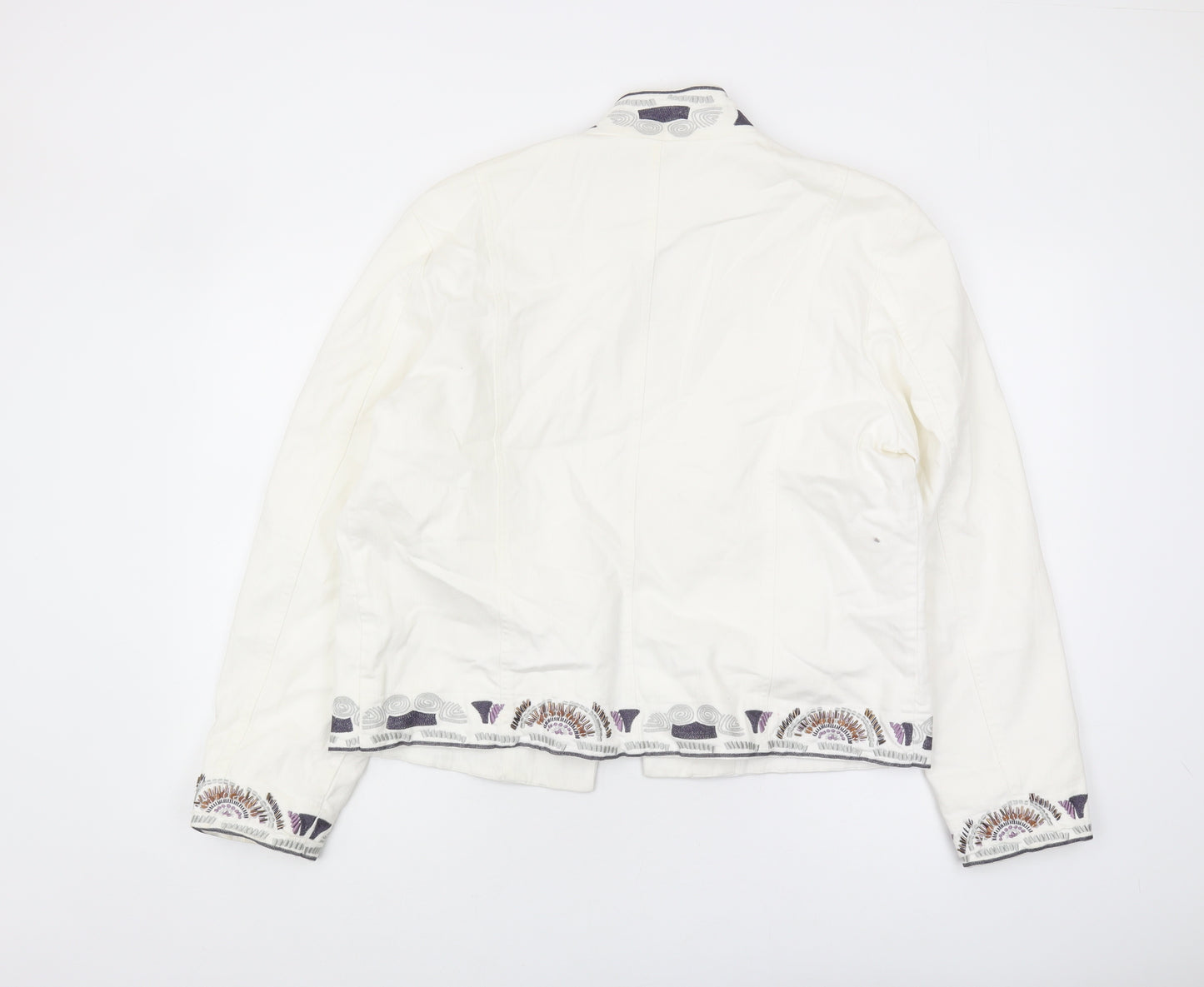 Coldwater Creek Women's Embroidered White Jacket L