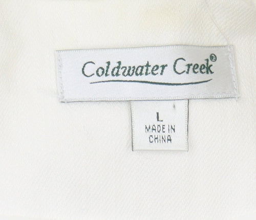 Coldwater Creek Women's Embroidered White Jacket L