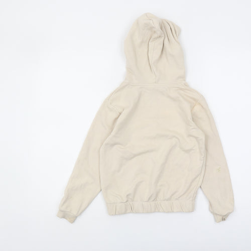 H&M Girls Beige Pullover Hoodie, Size 8-9, Urban Style