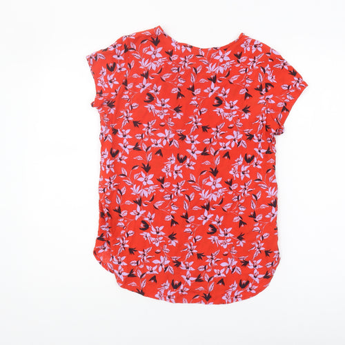 Vero Moda Women's Red Floral XS T-Shirt, Casual Spring Top