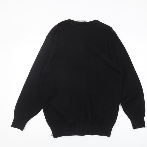 Balmoral Knitwear Men’s Black V-Neck Wool Jumper M