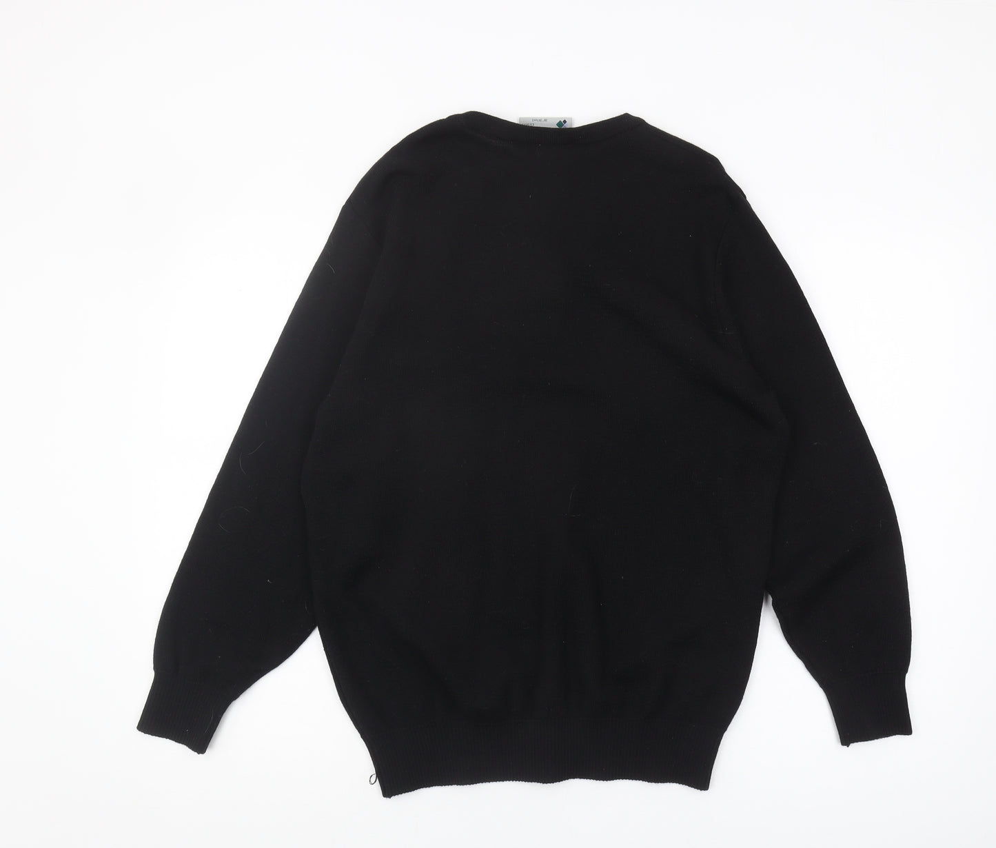 Balmoral Knitwear Men’s Black V-Neck Wool Jumper M