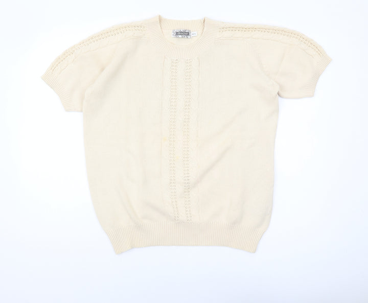 Mona Chester Women's Beige Knit Pullover Jumper M