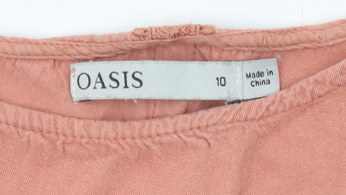 Oasis Women's Pink Blouse, Size 10, Crochet Accents
