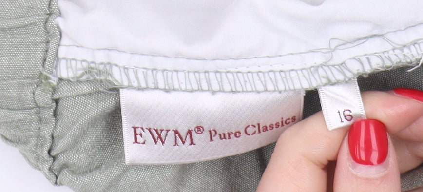 EWM Women's Green Elastic Waist Trousers Size 16