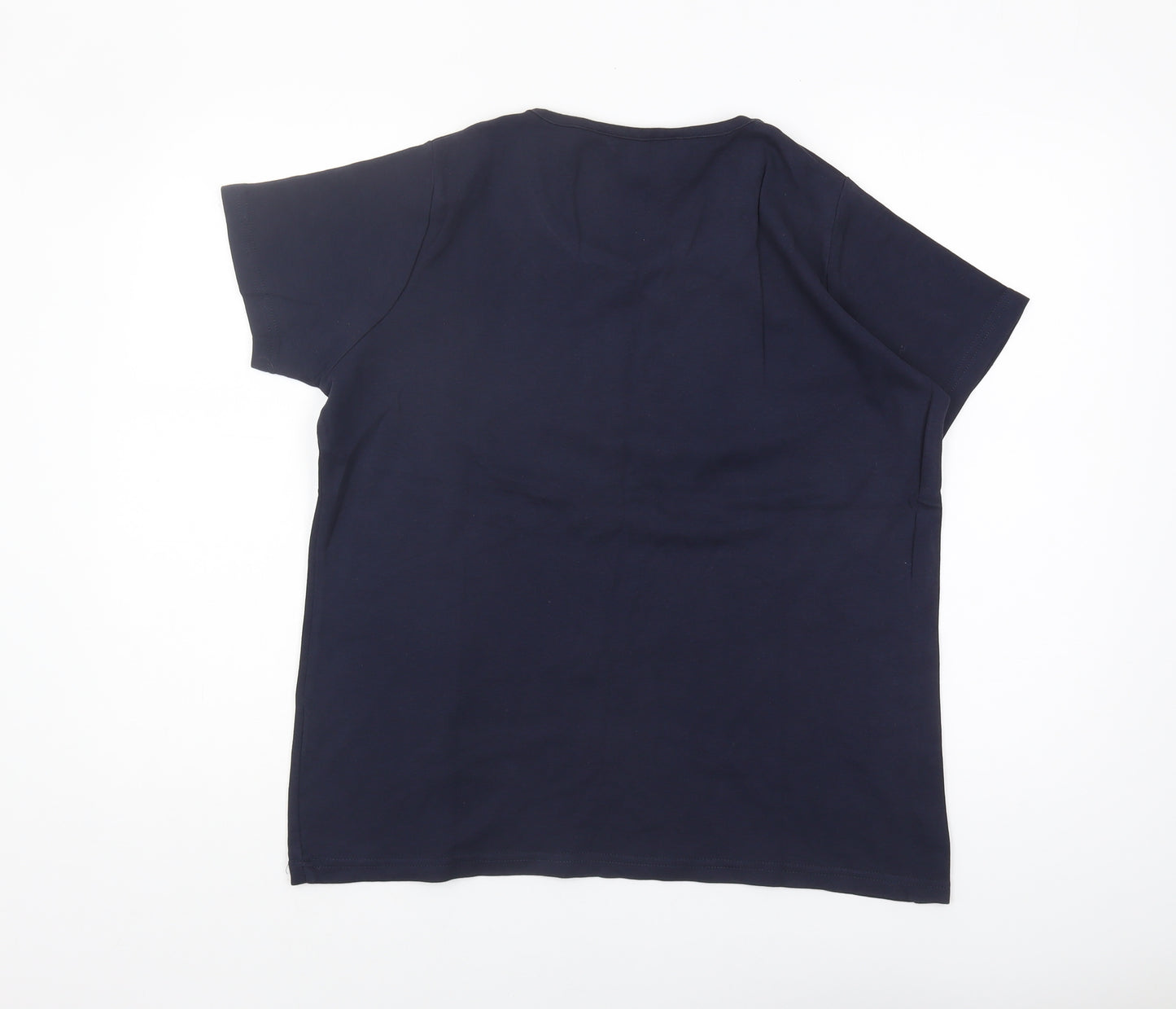 EWM Women's Blue Basic T-Shirt, Size L, Cotton