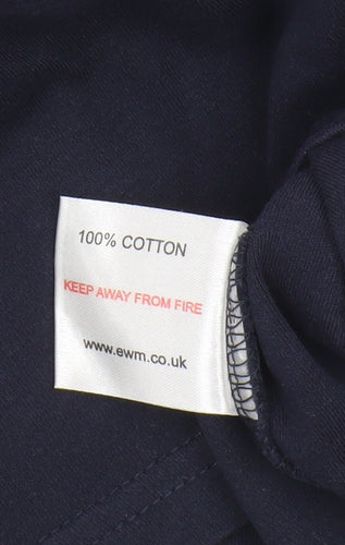 EWM Women's Blue Basic T-Shirt, Size L, Cotton