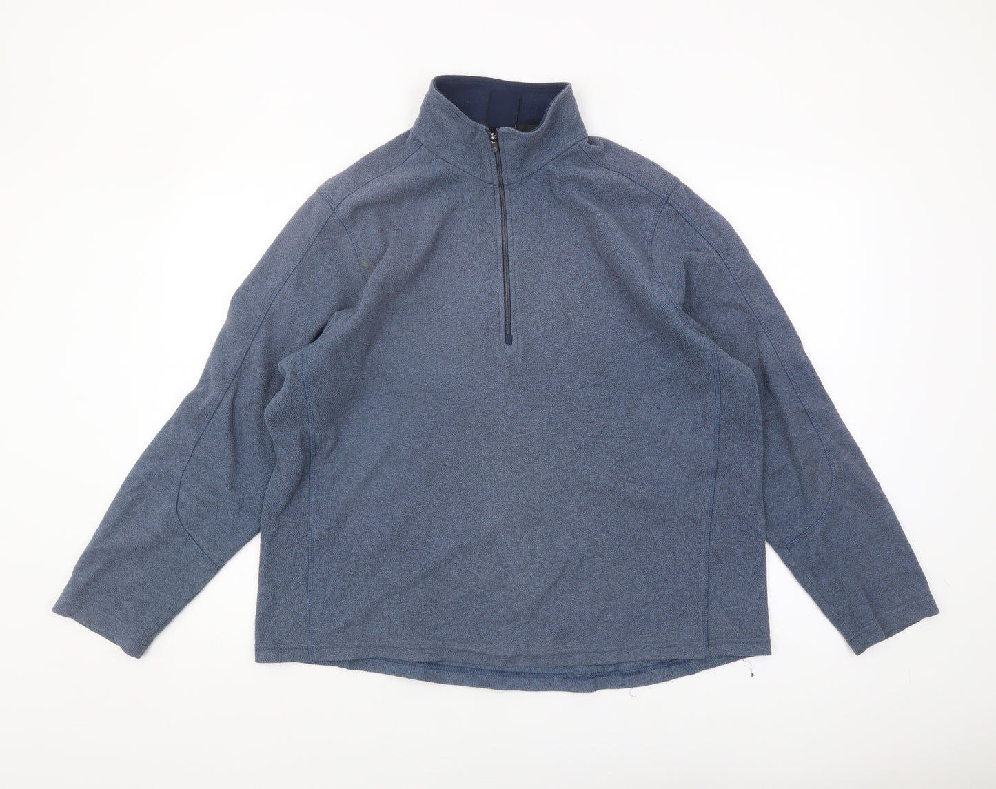 Lands' End Mens Blue 1/4 Zip Fleece Sweatshirt L