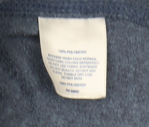 Lands' End Mens Blue 1/4 Zip Fleece Sweatshirt L