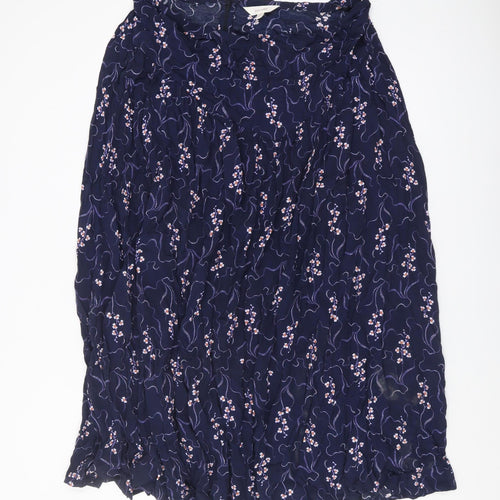 Marks and Spencer Women's Blue Floral Pleated Skirt 16