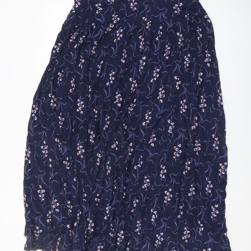 Marks and Spencer Women's Blue Floral Pleated Skirt 16
