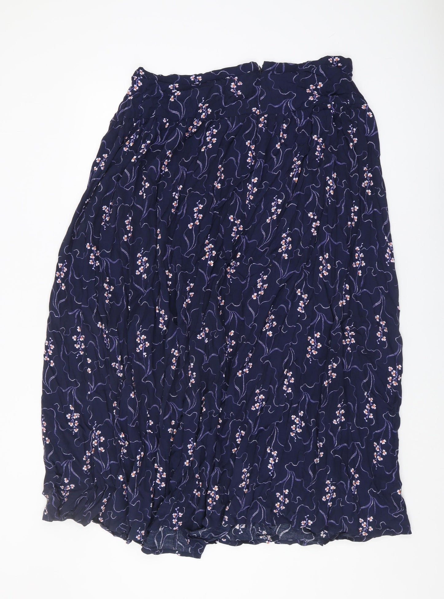 Marks and Spencer Women's Blue Floral Pleated Skirt 16