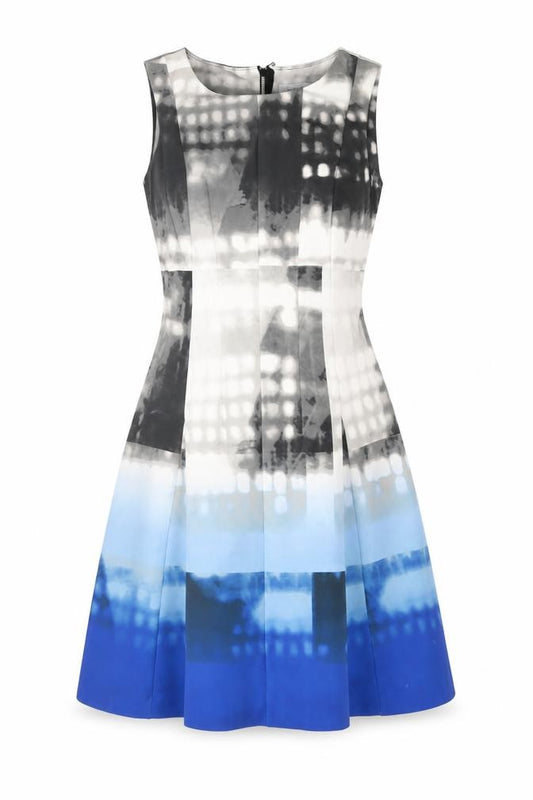 Front view of Calvin Klein Women's Multicoloured Fit & Flare Dress