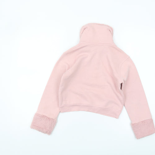 River Island Girls Pink Fur Trim Sweatshirt 7-8 Years