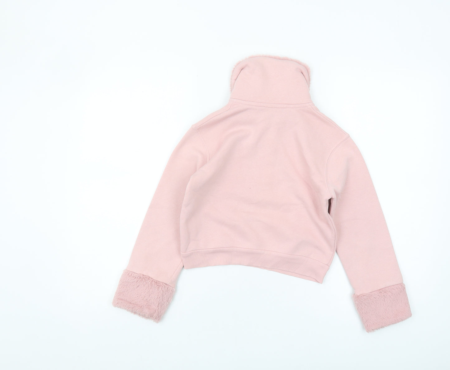 River Island Girls Pink Fur Trim Sweatshirt 7-8 Years