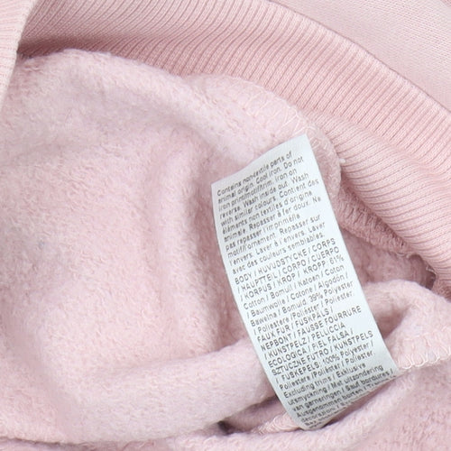 River Island Girls Pink Fur Trim Sweatshirt 7-8 Years
