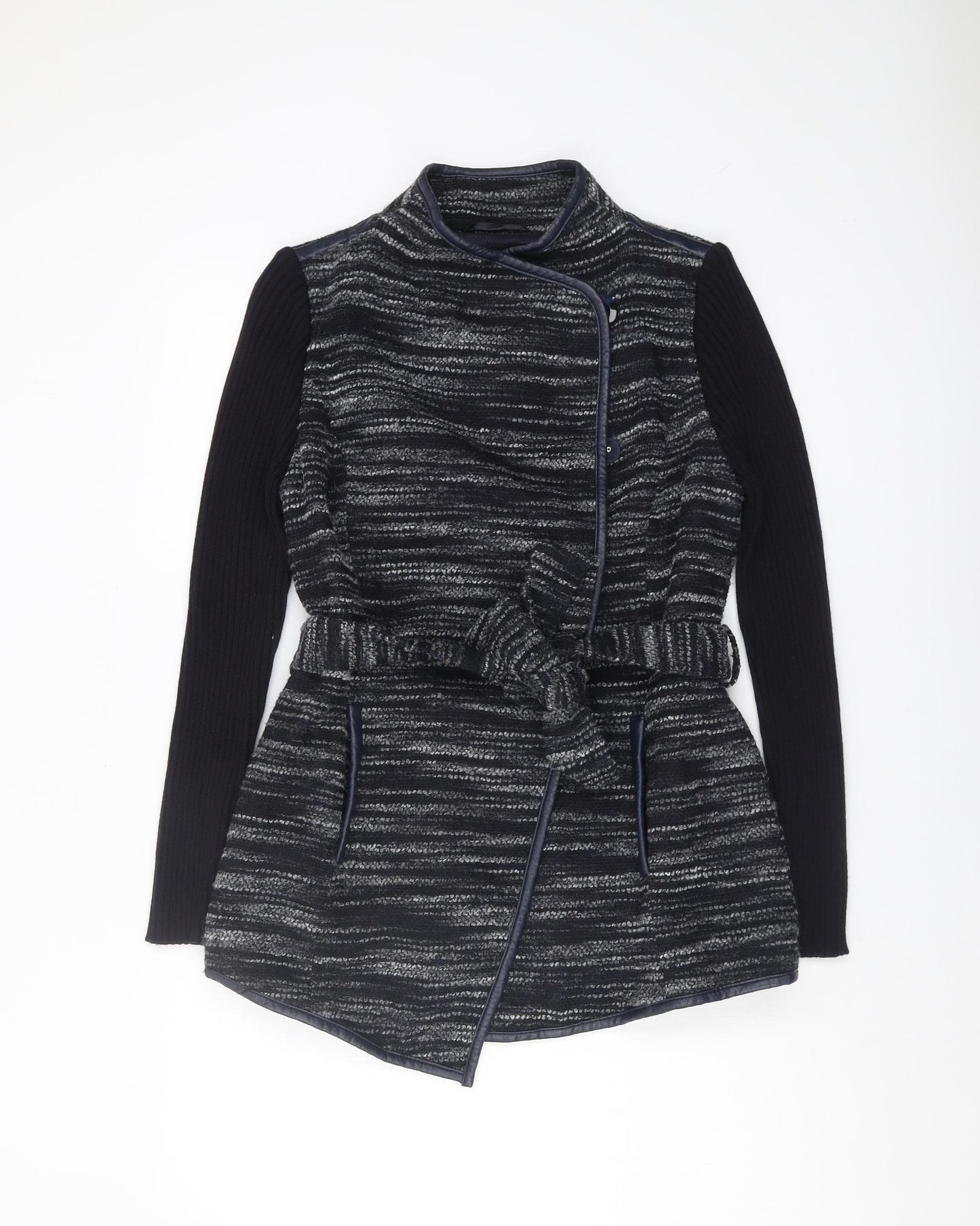 Marks and Spencer Women's Black Striped Jacket Size 10