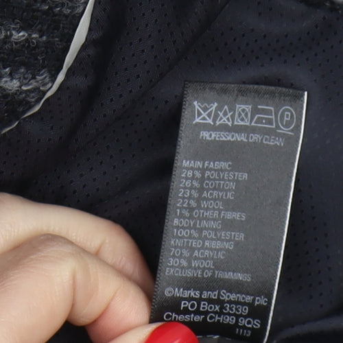 Marks and Spencer Women's Black Striped Jacket Size 10