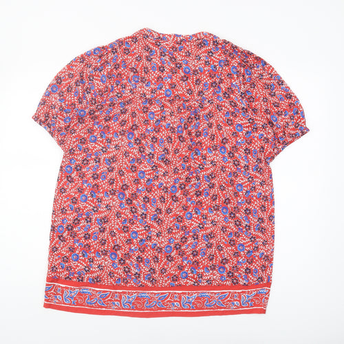 Fat Face Women's Red Floral Tunic Blouse, Size 12