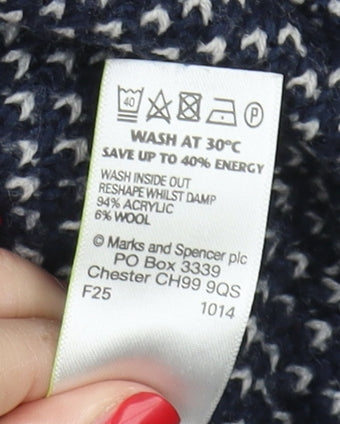 Marks and Spencer Women's Navy Mix Size 10 Jumper