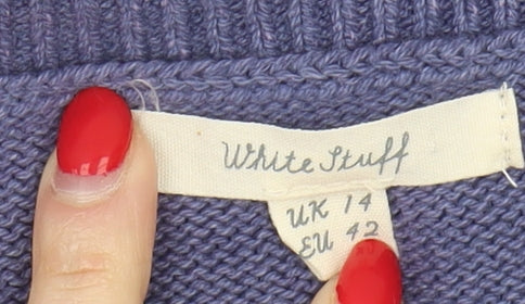 White Stuff Women's Purple Vest, Size 14, Cotton Blend