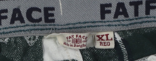 FatFace Men's Green Lounge Pants XL Plaid Cotton
